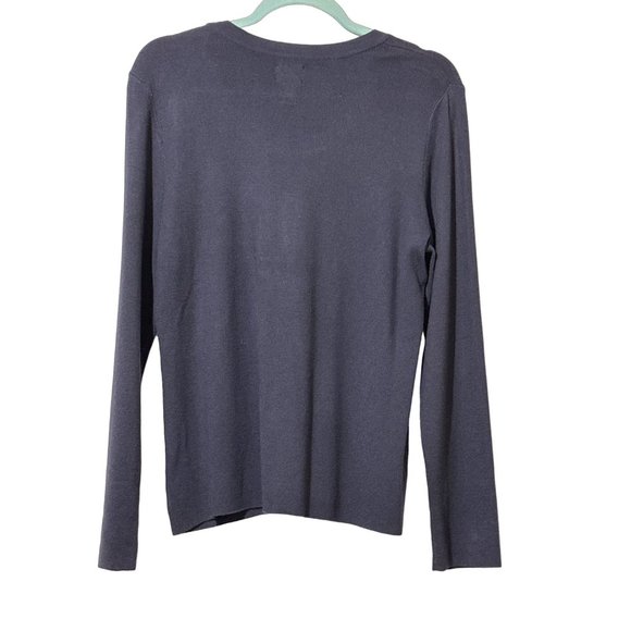 Chico’s size 2 (L) navy rayon blend long sleeve pullover sweater - Picture 2 of 5